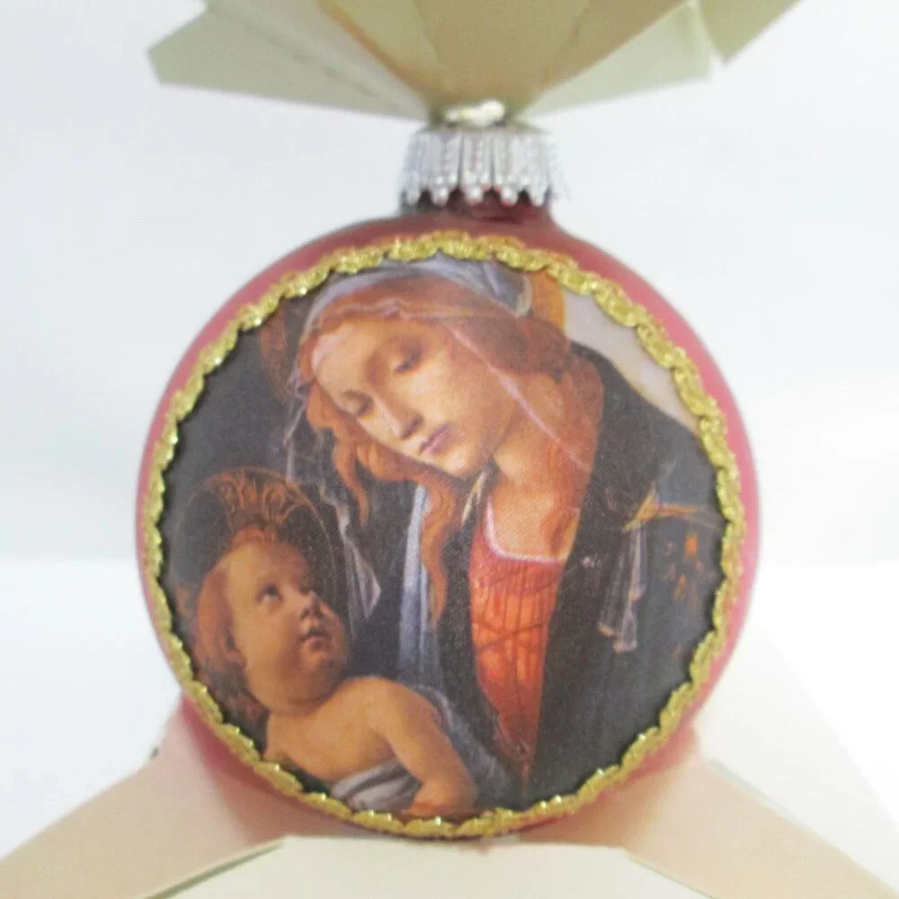 Kurt Adler Mother Mary w/ Baby Jesus glass Vintage Christmas Ornament 1977